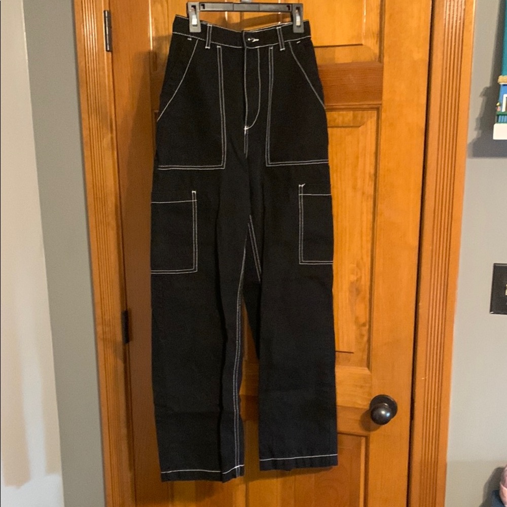 Black and White Casual Bottoms Straight Cut
